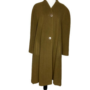 Vintage C2 Brown Full Length Wool Dress Coat